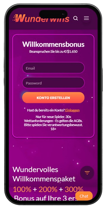 Wunderwins Casino mobile app